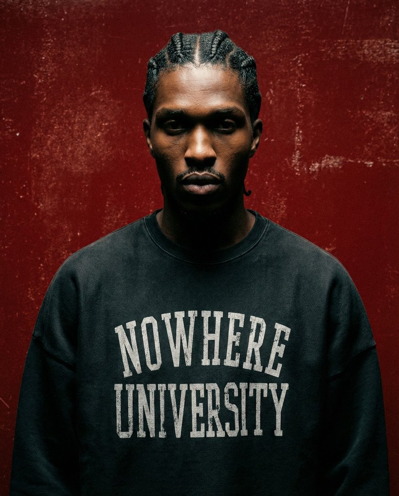 Champion Limited Edition — Nowhere University crewneck, close-up