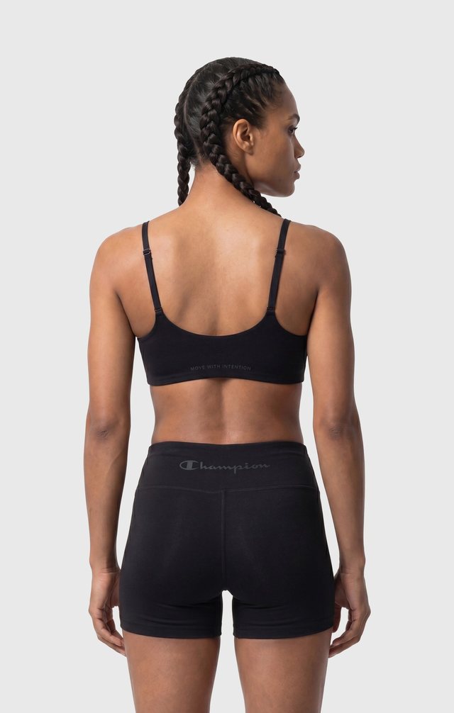 Champion — PDP-01 · Back, black sports bra and shorts
