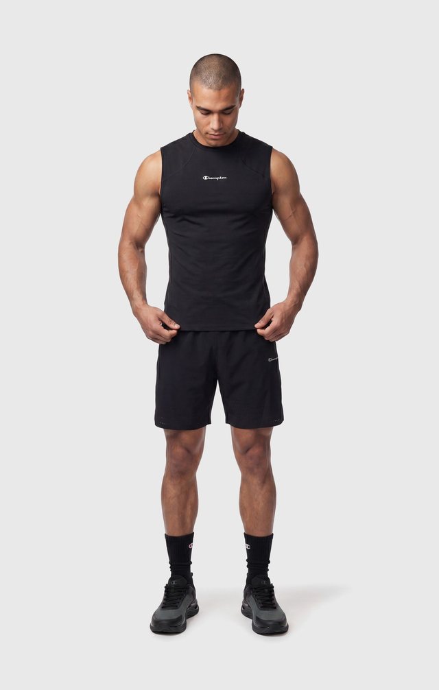 Champion — PDP-02 · Front, black tank and shorts