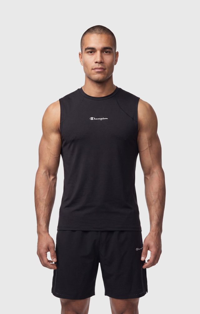 Champion — PDP-02 · Mid, black tank and shorts