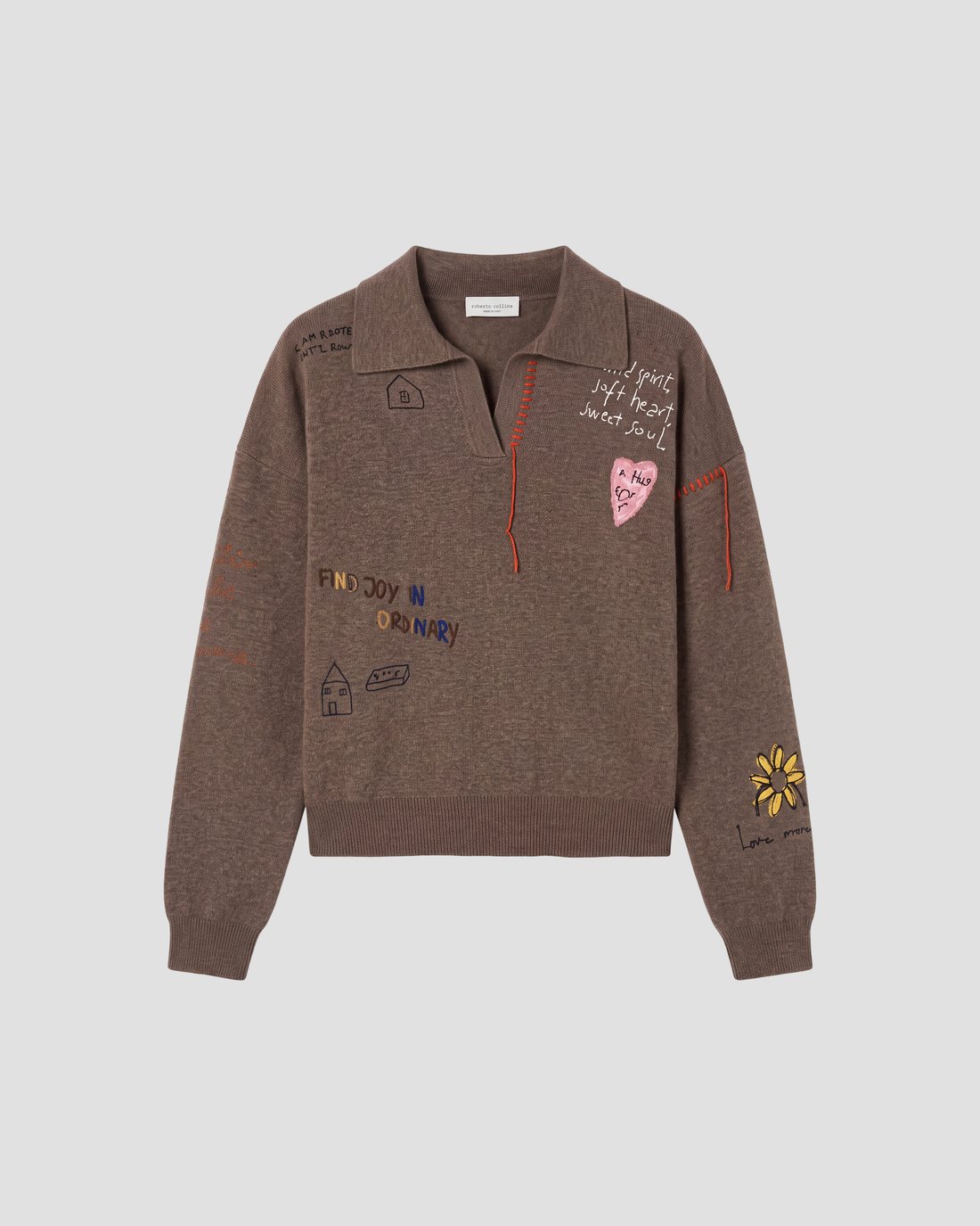 Roberto Collina — still life made with AI, embroidered sweater